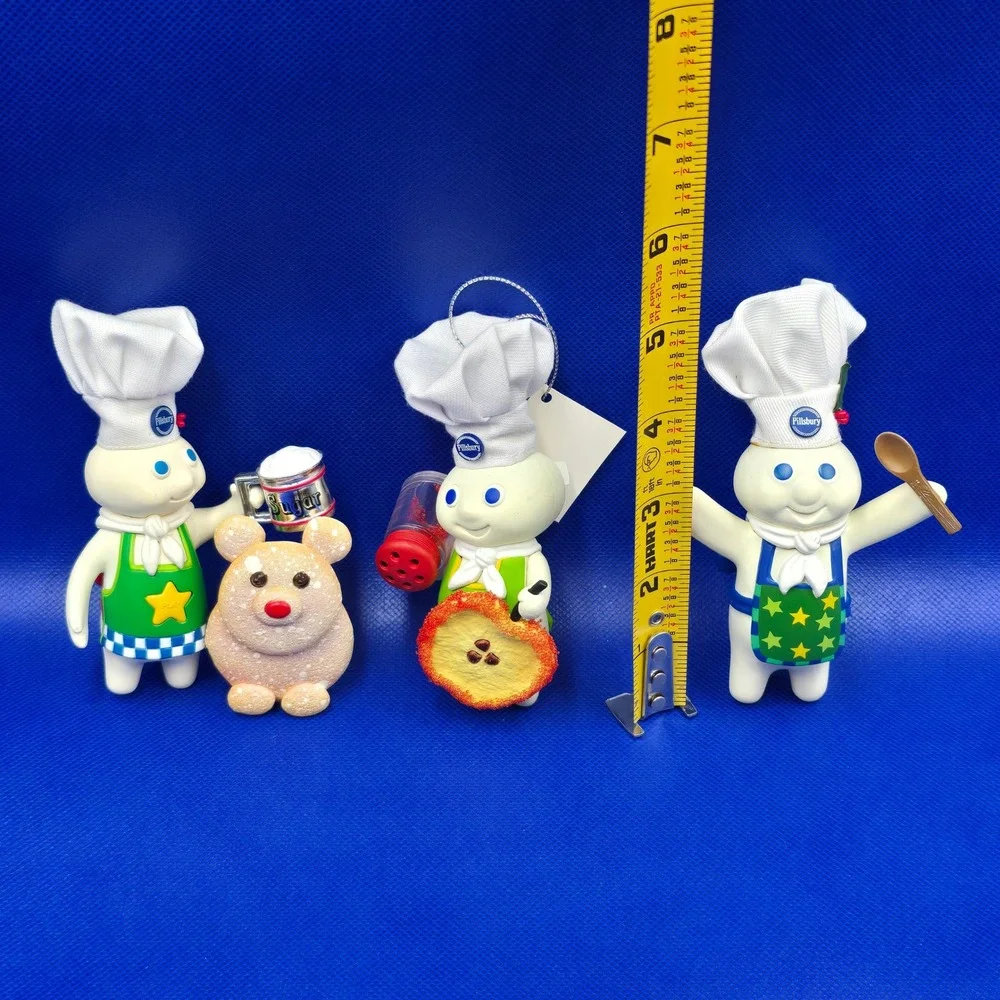 Vintage 2000s Pillsbury Doughboy Christmas Ornament Lot 11pc Holiday‎ Light up